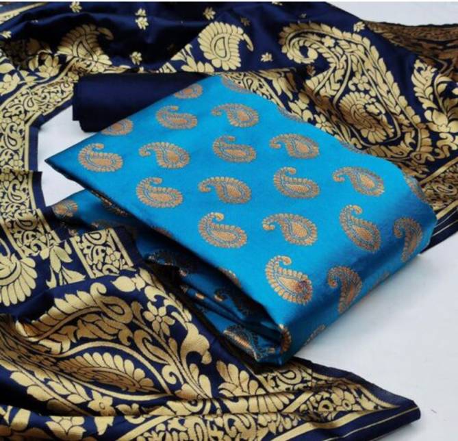 Banarasi Silk Dress 49 Festive Wear Banarasi Silk Dress Material Collection